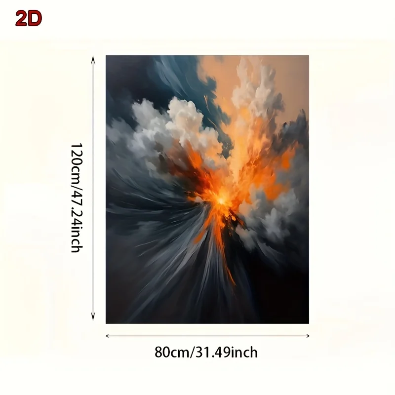 طباعة فنية على شكل ثوران بركان تجريدي وغيوم، ديكور جداري حديث بسيط لغرفة المعيشة وغرفة النوم والمكتب والدراسة والنوم #5