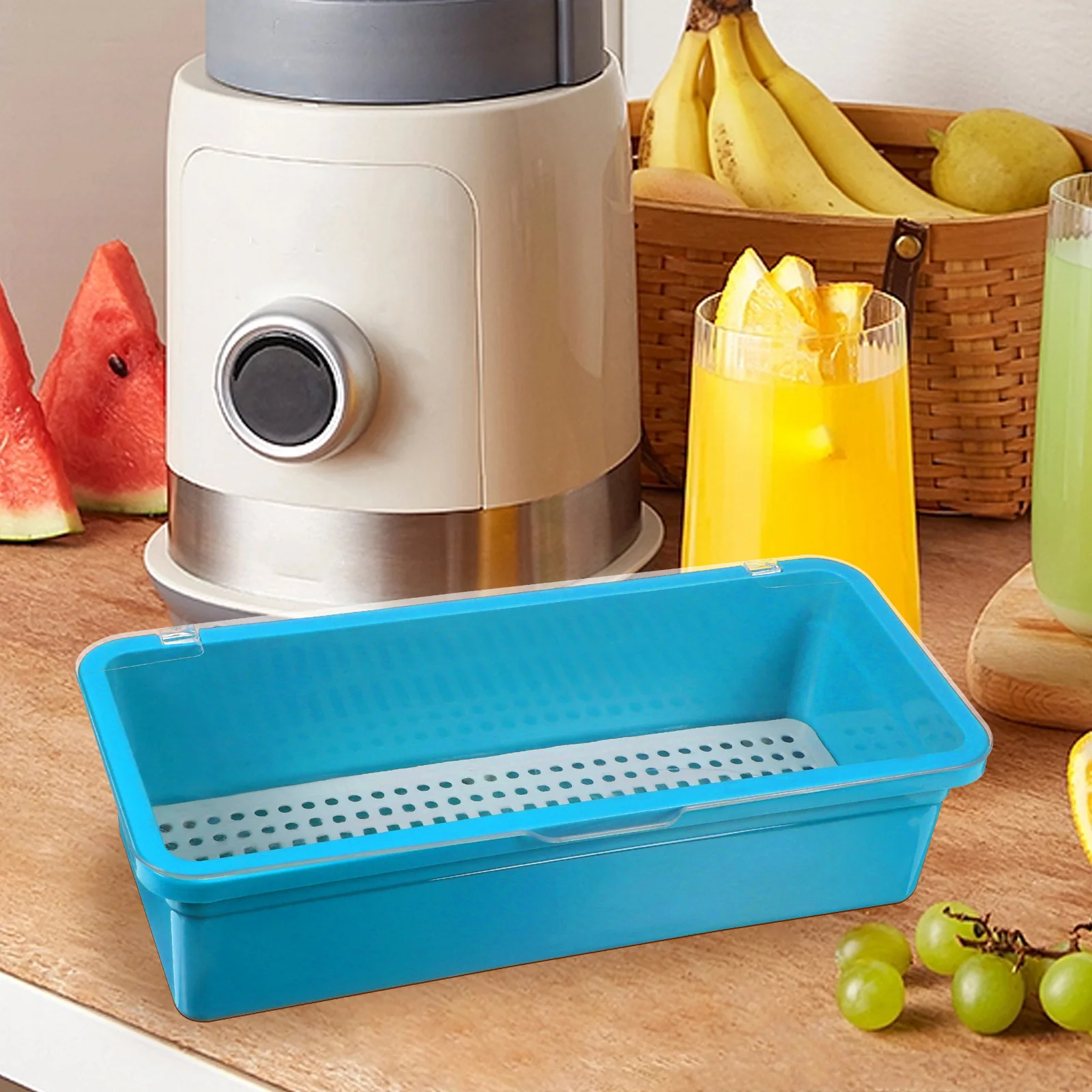 2 قطعة منظم أدوات المائدة صندوق تخزين الفضيات غطاء بلاستيكي قابل لإعادة الاستخدام صينية أدوات المائدة درج أدوات المطبخ المنظم كونترتوب