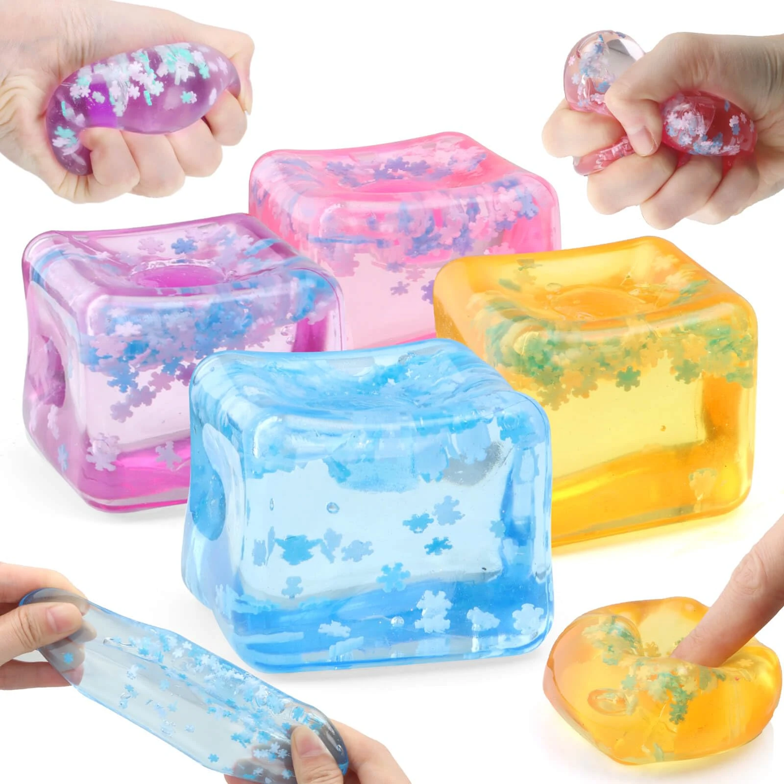 1 Soft Stress-Relief Cube, Slow-Rebound Fingertip Squeeze Toy for Adults, Soft Stress-Relief Toy, Square Stress Ball, Classroom Prize, Anxiety-Relief Stress Cube Gift Suitable for Children, Teenagers, and Adults