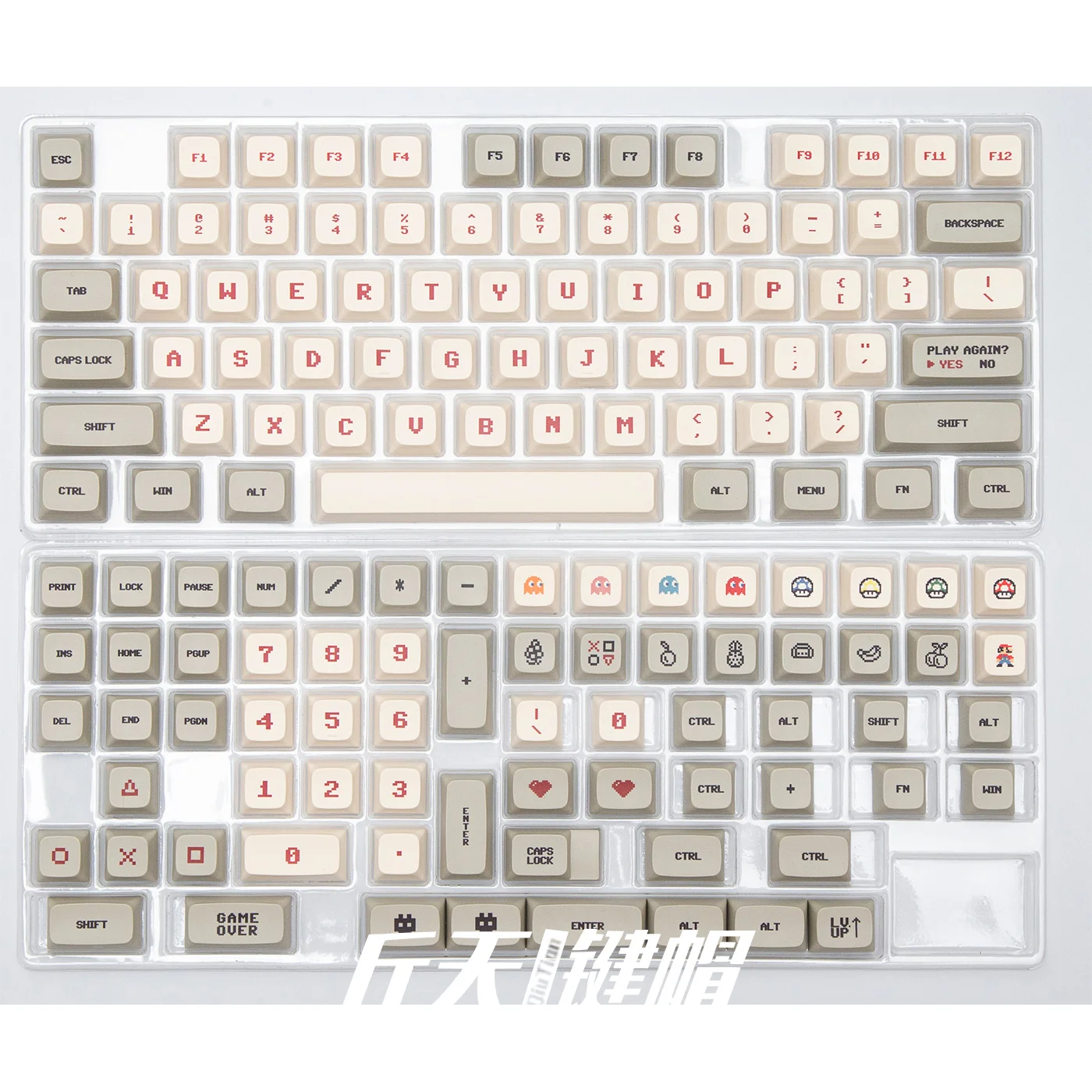 Imagem -05 - Máquina Vermelha e Branca Keycaps Xda Estilo Retro Pbt Video Game Ikbc Ningzhi 61 64 84 87 980 104