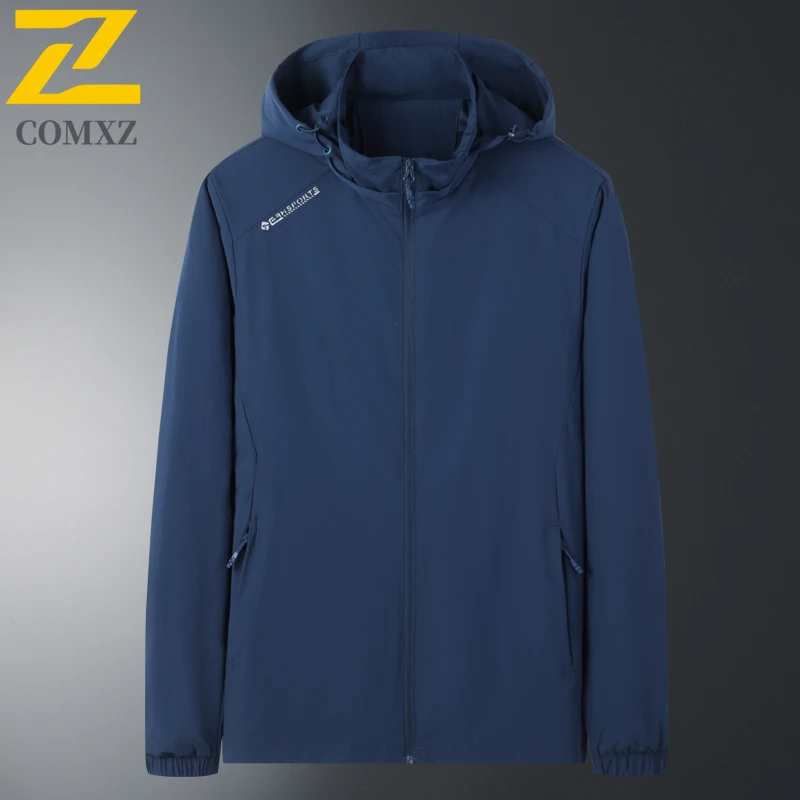 سترة رجالية عادية للربيع والخريف موضة جديدة طباعة يندبروف وتنفس مقنعين سترة التخييم في الهواء الطلق وسترة التنزه #2