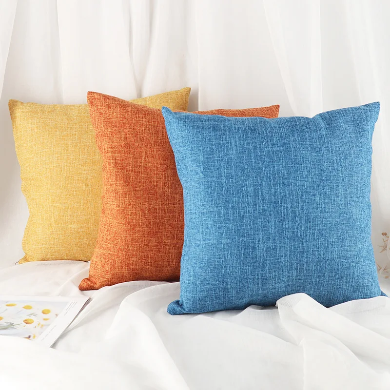 Orange Cushion Cover Sofa Decorative Throw Pillow Cover Living Room Soft Breathable 45x45 Pillowcase Home Decor Modern Simple