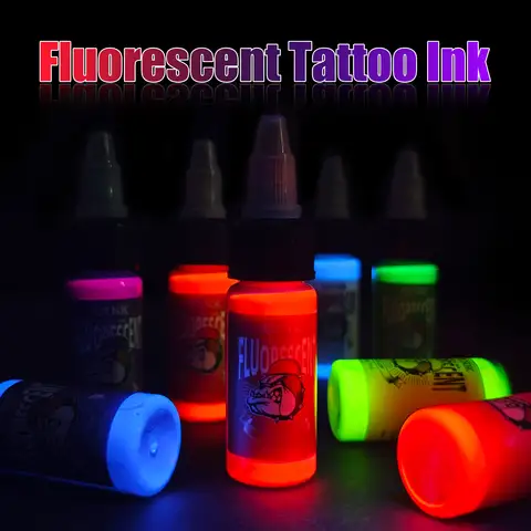 UINK 4/8pcs Quality Fluorescent Tattoo Ink, Odorless Body Art Professional Tattoo Pigment