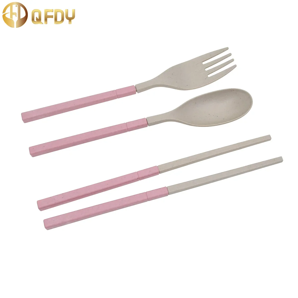 Portable cutlery Three-piece wheatgrass cutlery box Outdoor folding cutlery Chopsticks fork spoon Kitchen food tools