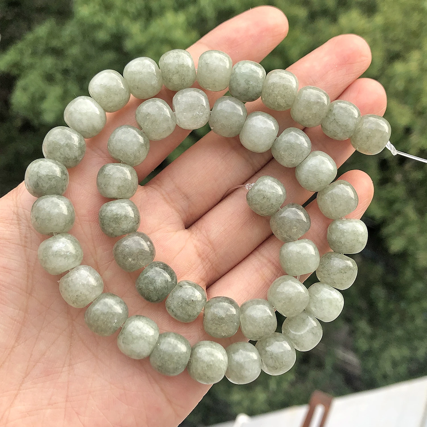 40pcs 9.5x8mm Nature Barrel Shape Stone Beads Rose Quartz Jade Spacer Beads for Jewelry Making DIY Handmade Bracelets Accessory