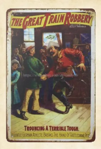 Great Train Robbery, Trouncing A Terrible metal tin sign bar wall decor