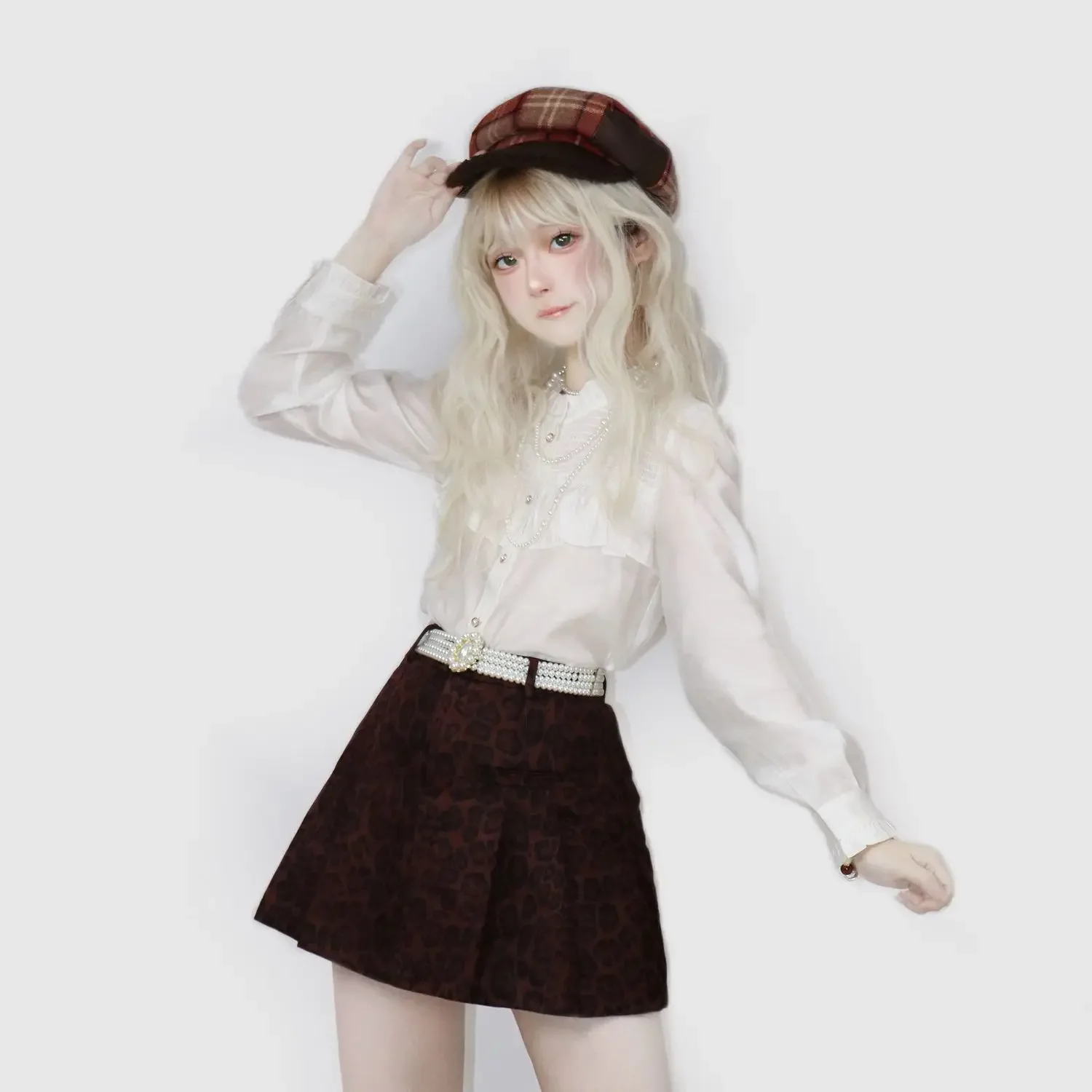 IMU Japanese Sweet Vintage High Waist Leopard Print Mini Skirt Women A Line Slim Fit Korean Hot Girl Streetwear Chic Elegant Ski