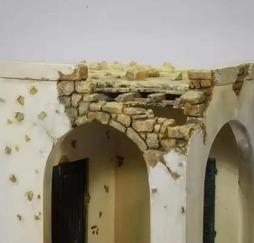 1/35 نموذج نزل الراتنج نموذج الحرب التالفة مشهد المنزل الأبيض نموذج تمثال Unassessed وغير مصبوغ عدة جديدة ثابتة