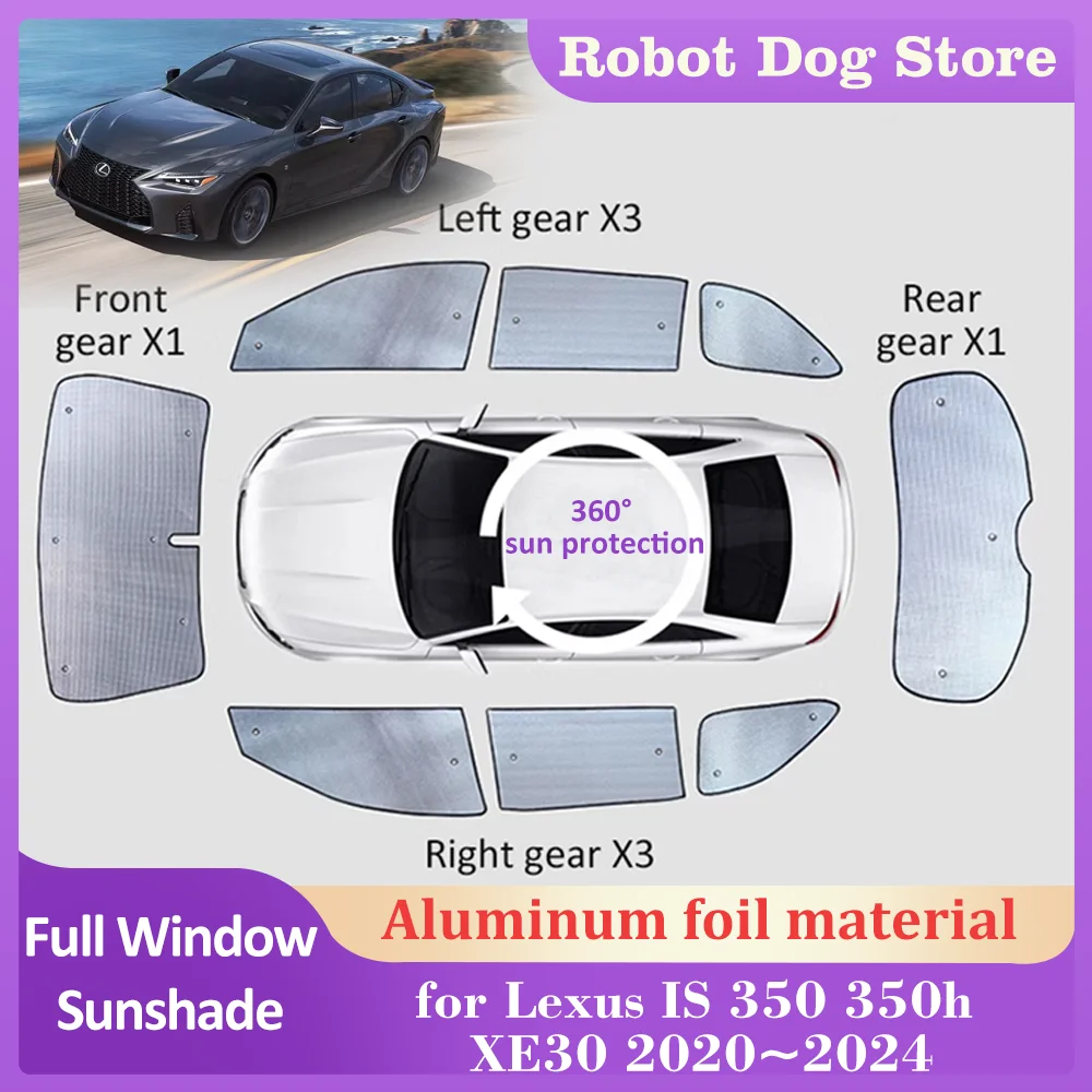 

Car Full Sunshades for Lexus IS 350 350h XE30 2020~2024 2021 Roof Windows Sun Visor Windshield Curtain Sunroof Cover Accessories