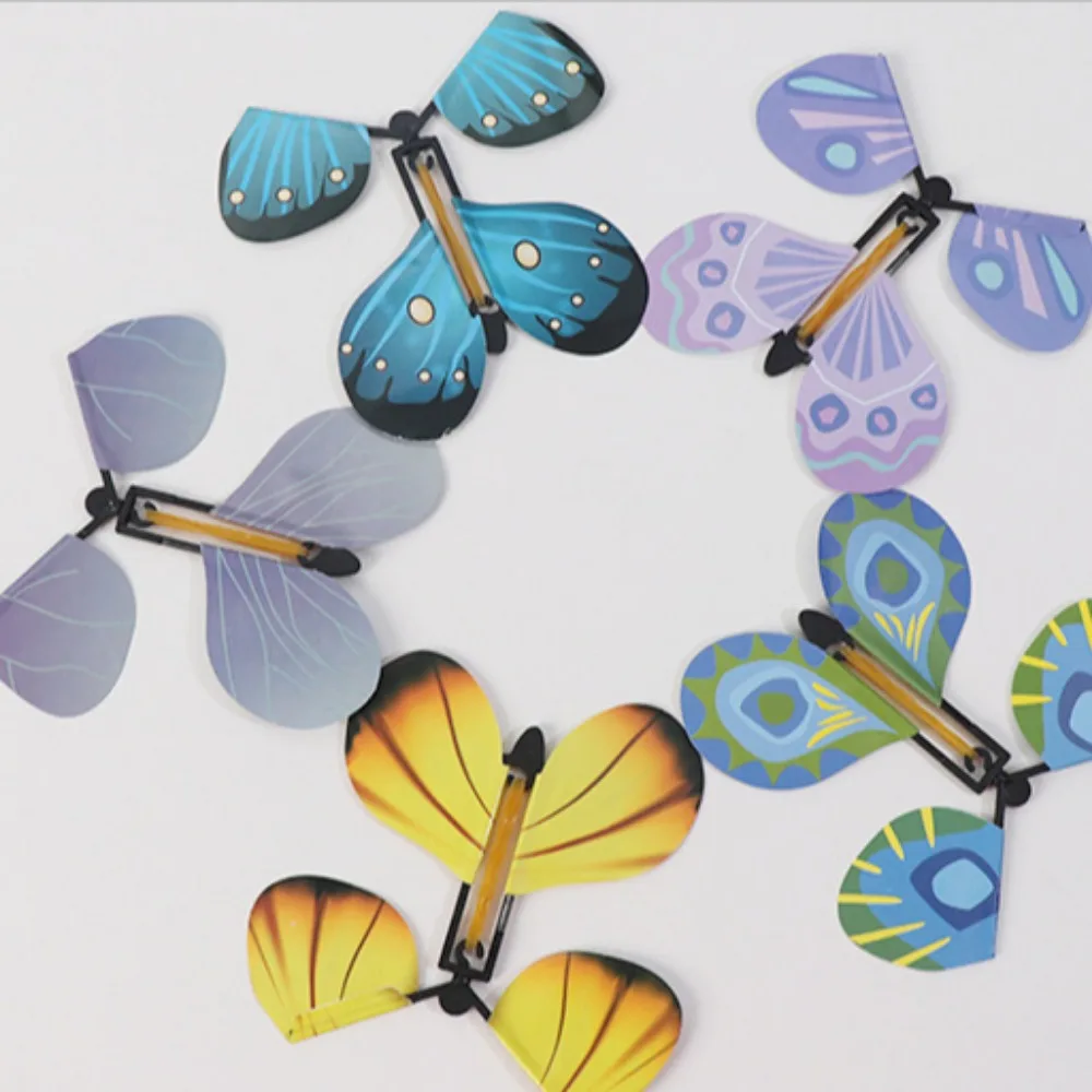 10PCS Magic Butterfly Wind Up Rubber Band Flying Butterfly Party Magic Trick Toy Props Magic Tricks for Kids Surprise Gift