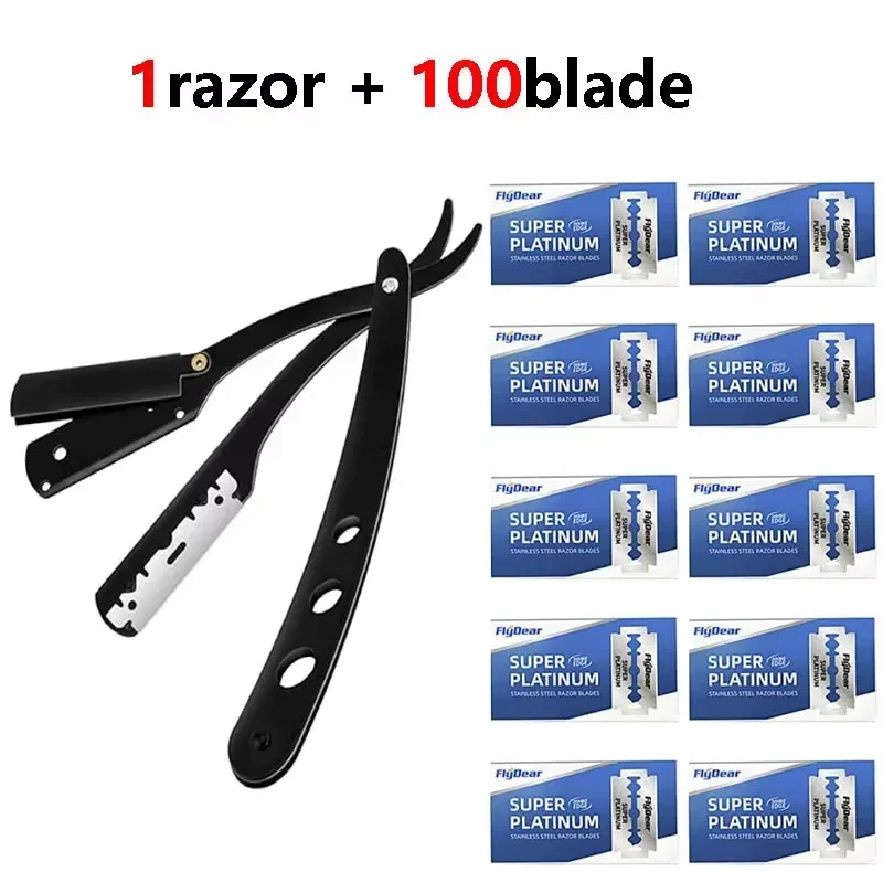 ماكينة حلاقة يدوية قابلة للطي للرجال، ذراع ماكينة حلاقة مستقيمة، ماكينة حلاقة للرجال، شفرة حادة لصالون الحلاقة #1