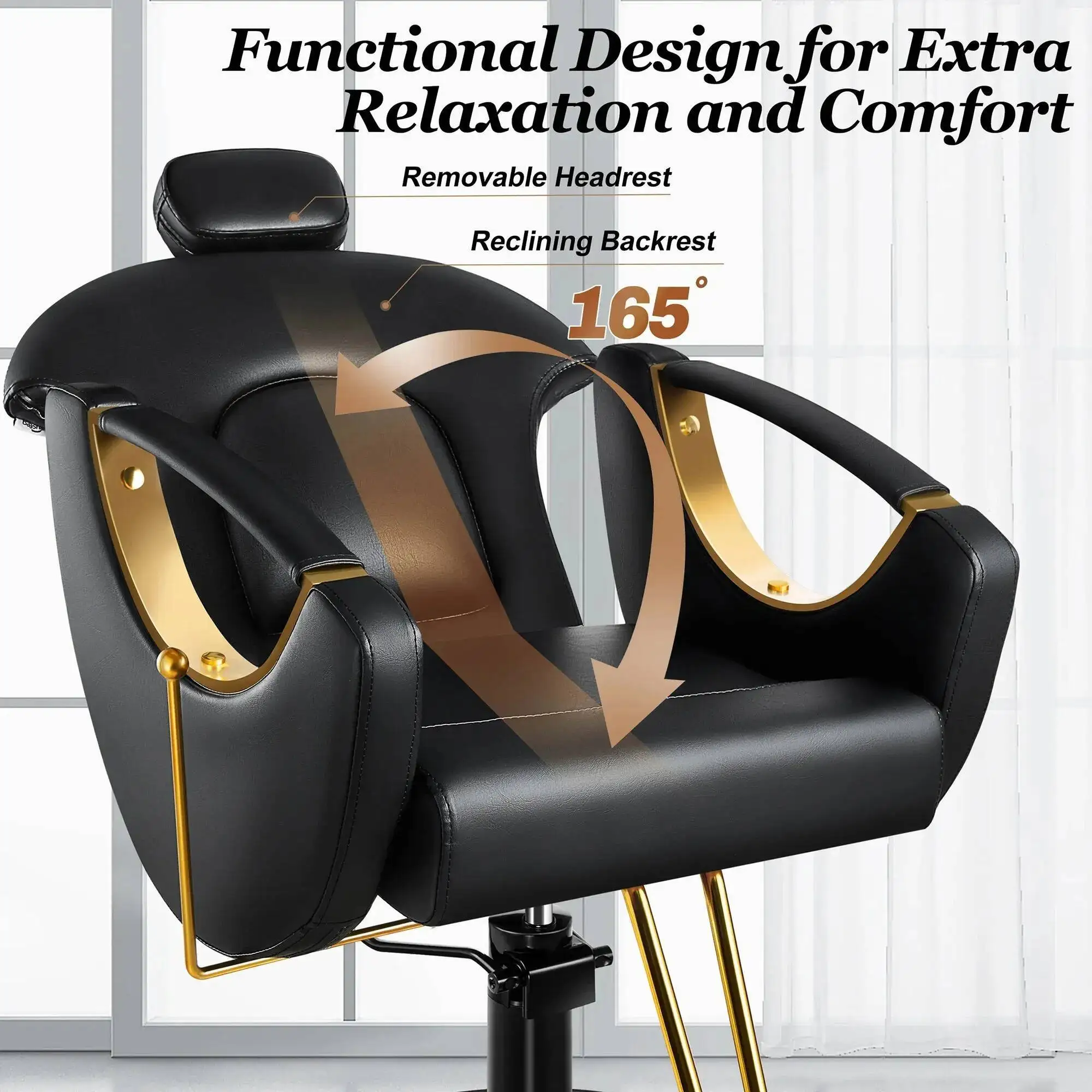 

Chair Reclining Hair Salon ChairAll-Purpose Salon Barber Chair Hair Stylist 360 Degrees Rolling Swivel Taurete Silla Furniture