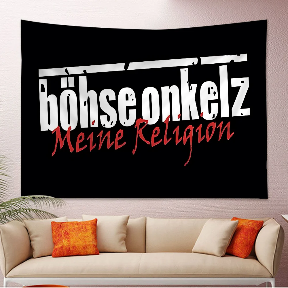 Germany B-Bohse O-Onkelz Printed Large Wall Tapestry Art Science Fiction Room Home Decor Decor Blanket