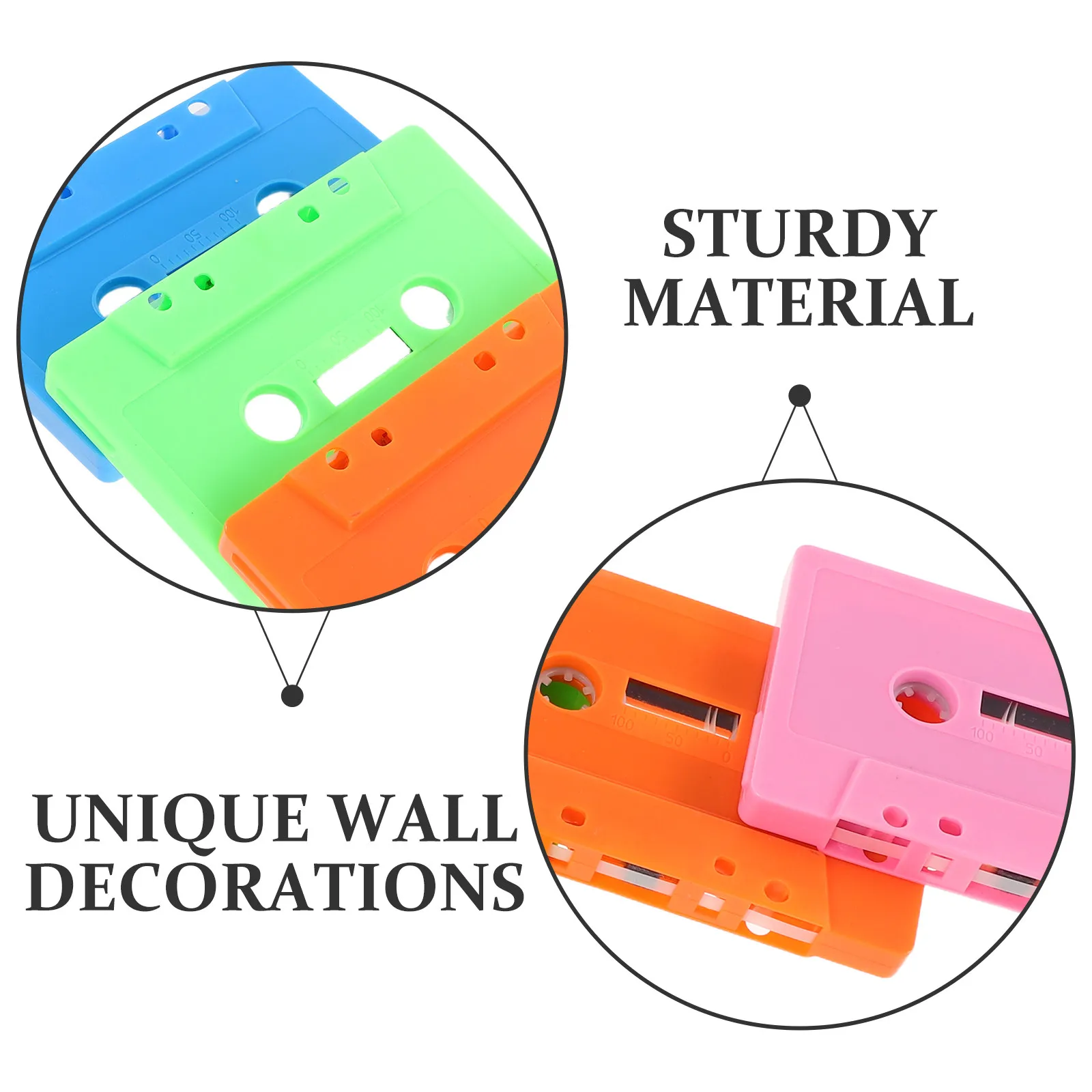 4 Pcs Retro Cassette Wall Decor Shape Ornament Decorative Tapes Decoration Audio Empty Blank Vintage for DIY