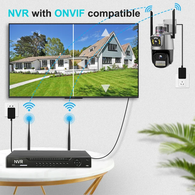 Outdoor Wifi PTZ Camera 4K 8MP HD Dual-Lens Dual Screen Camera AI Auto Tracking 4MP Video Surveillance Police Light Alarm iCSee 5 Outdoor Wifi PTZ Camera 4K 8MP HD Dual-Lens Dual Screen Camera AI Auto Tracking 4MP Video Surveillance Police Light Alarm iCSee 5
