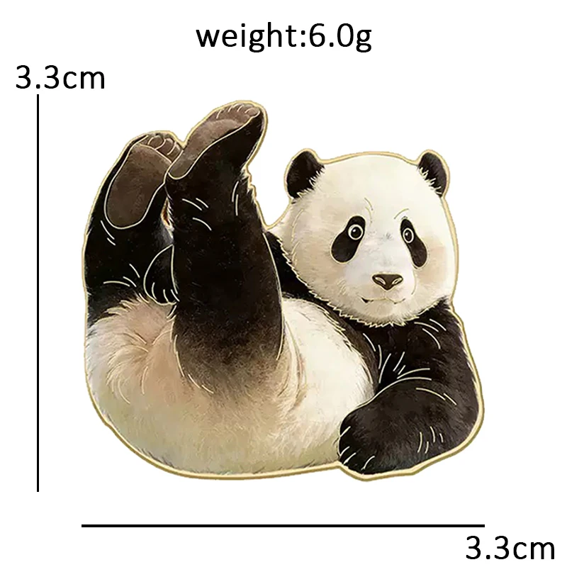Cute Panda Pin 4-design Enamel Cartoon Animal Metal Pin For Backpack Clothes Lapel Badge Friends Gifts view 6