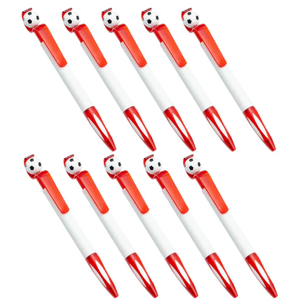 

10Pcs Ballpoint Pens Soccer Shape Retractable Writing Stationery Smooth Ink Flow for Office School Notes Journal Planner Pen