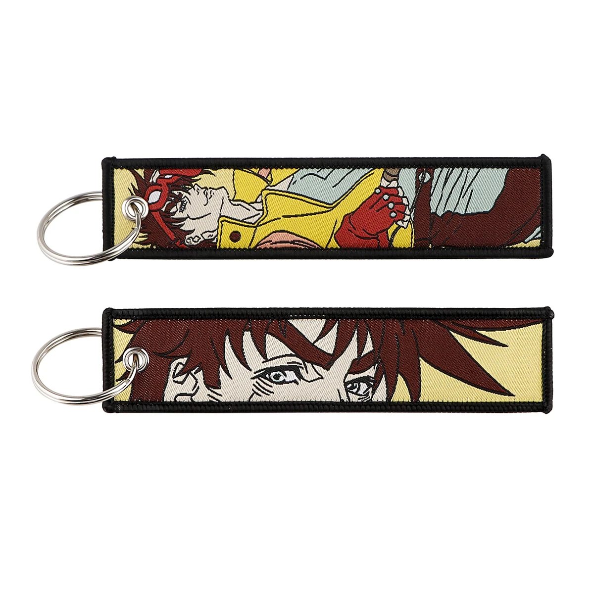 1 Stück japanische Anime-Serie, bestickte Schlüsselanhänger, Jet-Tag, Schlüsselanhänger für Motorräder, Autos, Rucksack, modisches Schlüsselanhänger-Zubehör