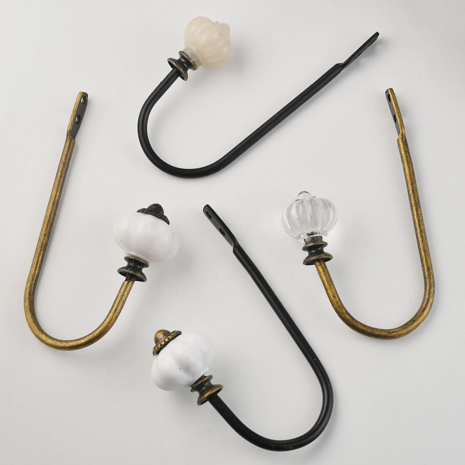 Crochet Simple en Fer Forgé D.lique pour Mur-Rideau en Clip en Forme de U