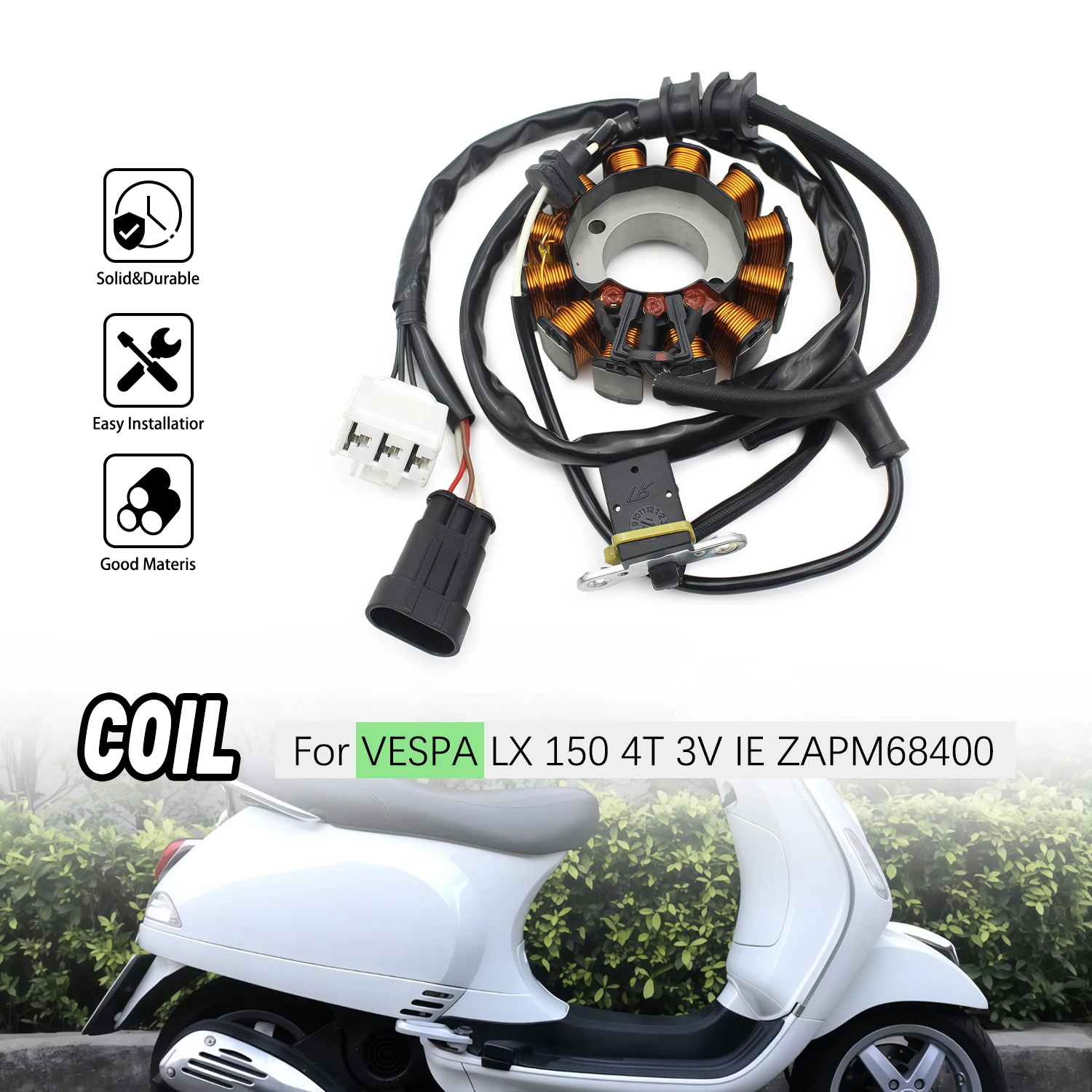 

Magneto Alternator Stator For VESPA LX 150 4T 3V IE ZAPM68400