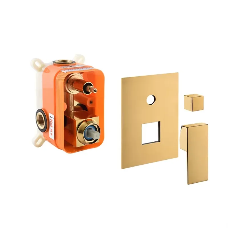 Système de douche avec robinet de douche en or rose, vanne d'équilibrage à 2 fonctions