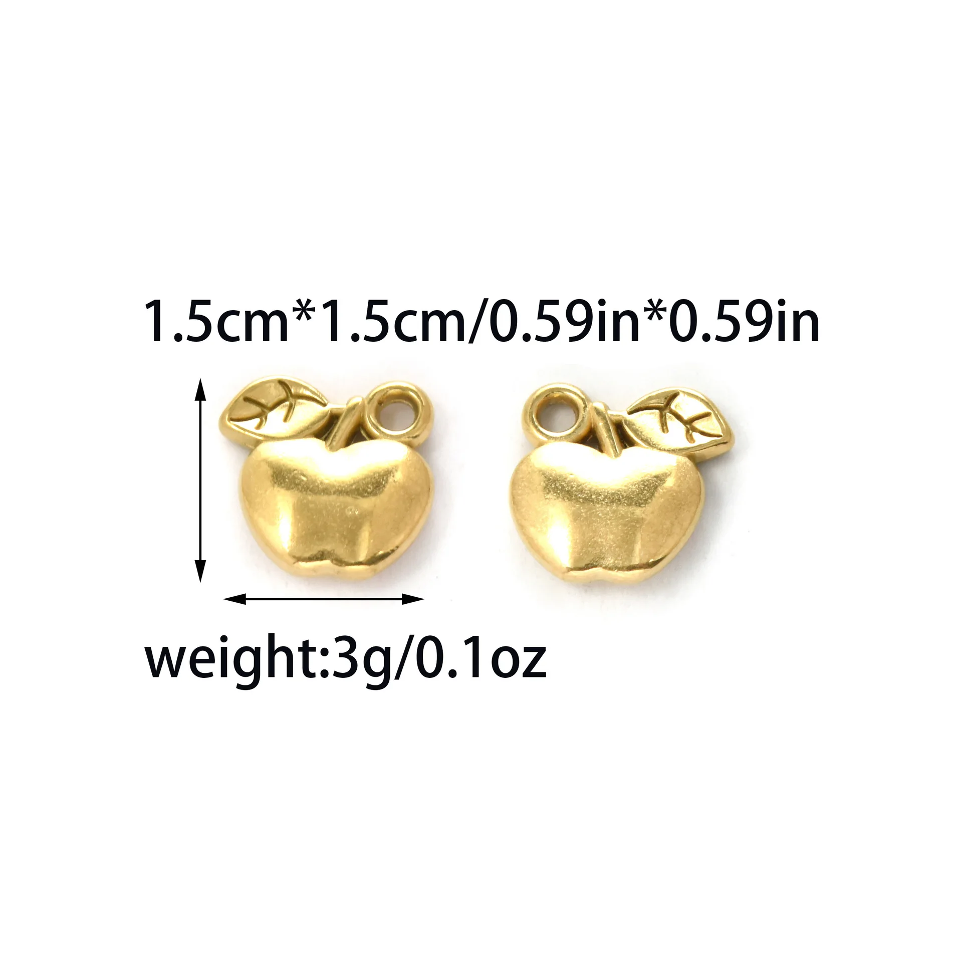 8Pcs Stainless Steel Fruit Charms Cherry Strawberry Apple Pendants DIY Jewelry Keychain Making Accessories