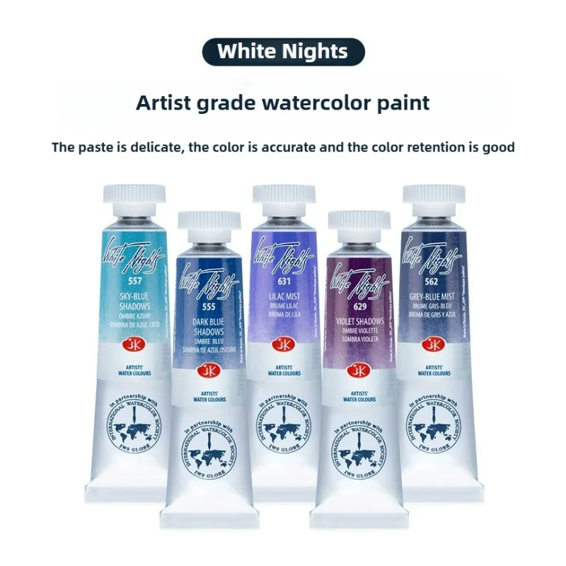 Russian White Nights Extra Fine Artists Grade Watercolors,10ml Tubes Sedimentation&Macaron New Special Series Granulating Colors