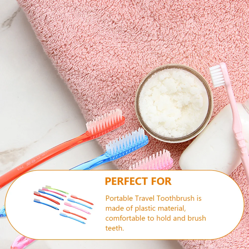 Ensemble de brosses à dents de voyage portables, 10 pièces, poils durs pour adultes, brosse à dents manuelle résistante à l'usure pour dents et soins des gencives appropriés