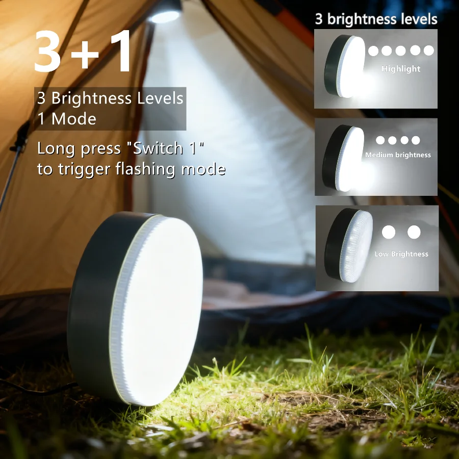 8m Portable Optional Solar Camping Light Solar Light String LED Reel Lights Outdoor USB Lamp Recyclable Garden Tent Room Decor