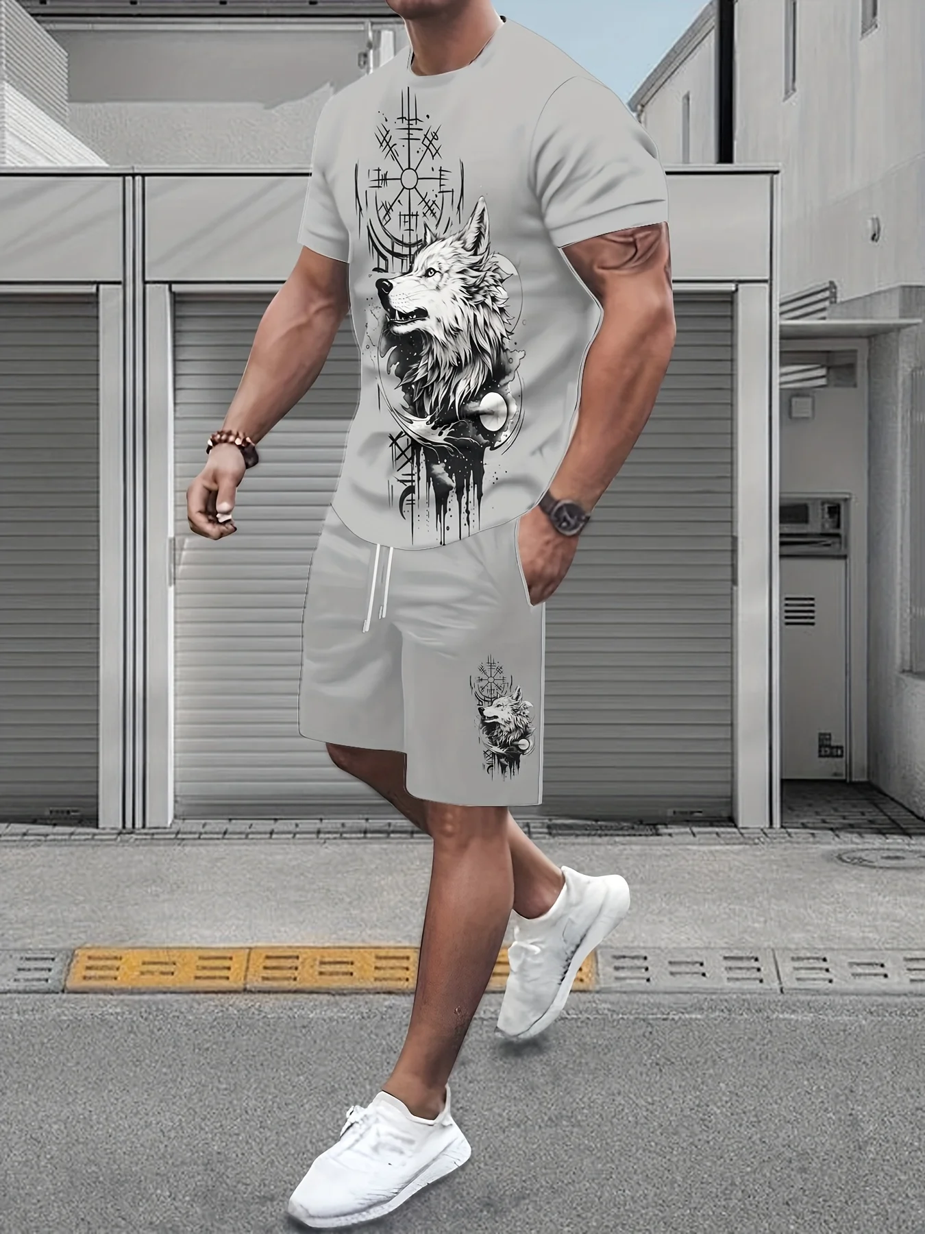 

2025 Latest Hot T-shirt Set 3D Vacation Style Trendy Various Elements Fashionable Street Men's Set Summer Top Shorts Breathable