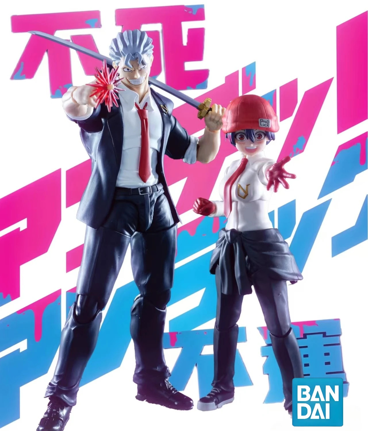 

In Stock Bandai SHF Undead Unluck Andy & Fuuko Izumo Negator Anime Figures Action Figures