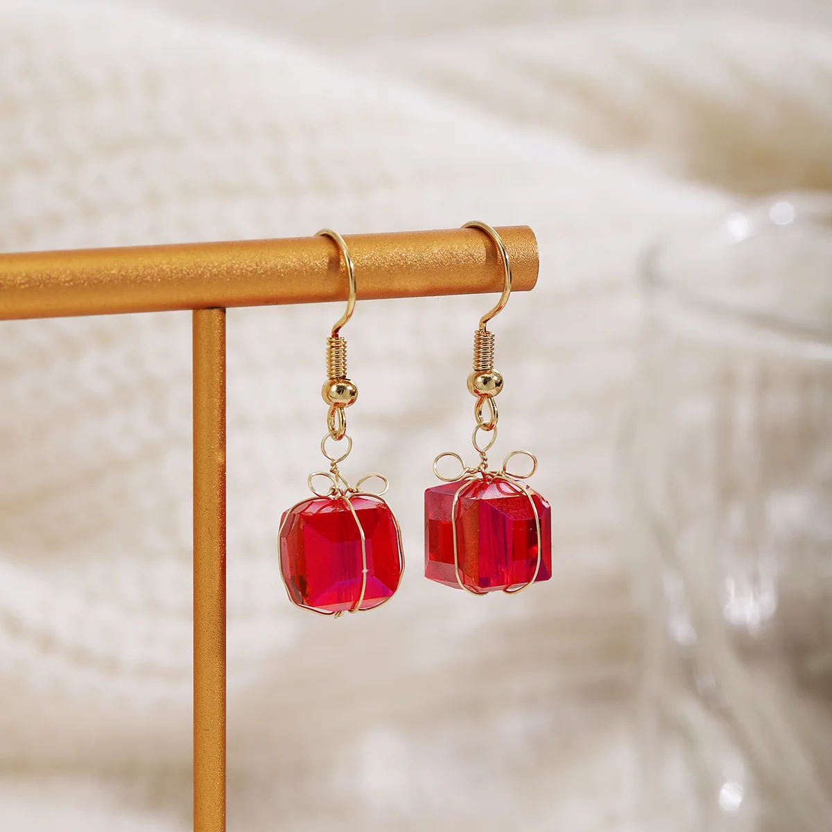 Earrings Crystal Glass Colorful Handmade Artistic Lightweight Versatile Bohemian Resort Daily Casual Party Women Gift
