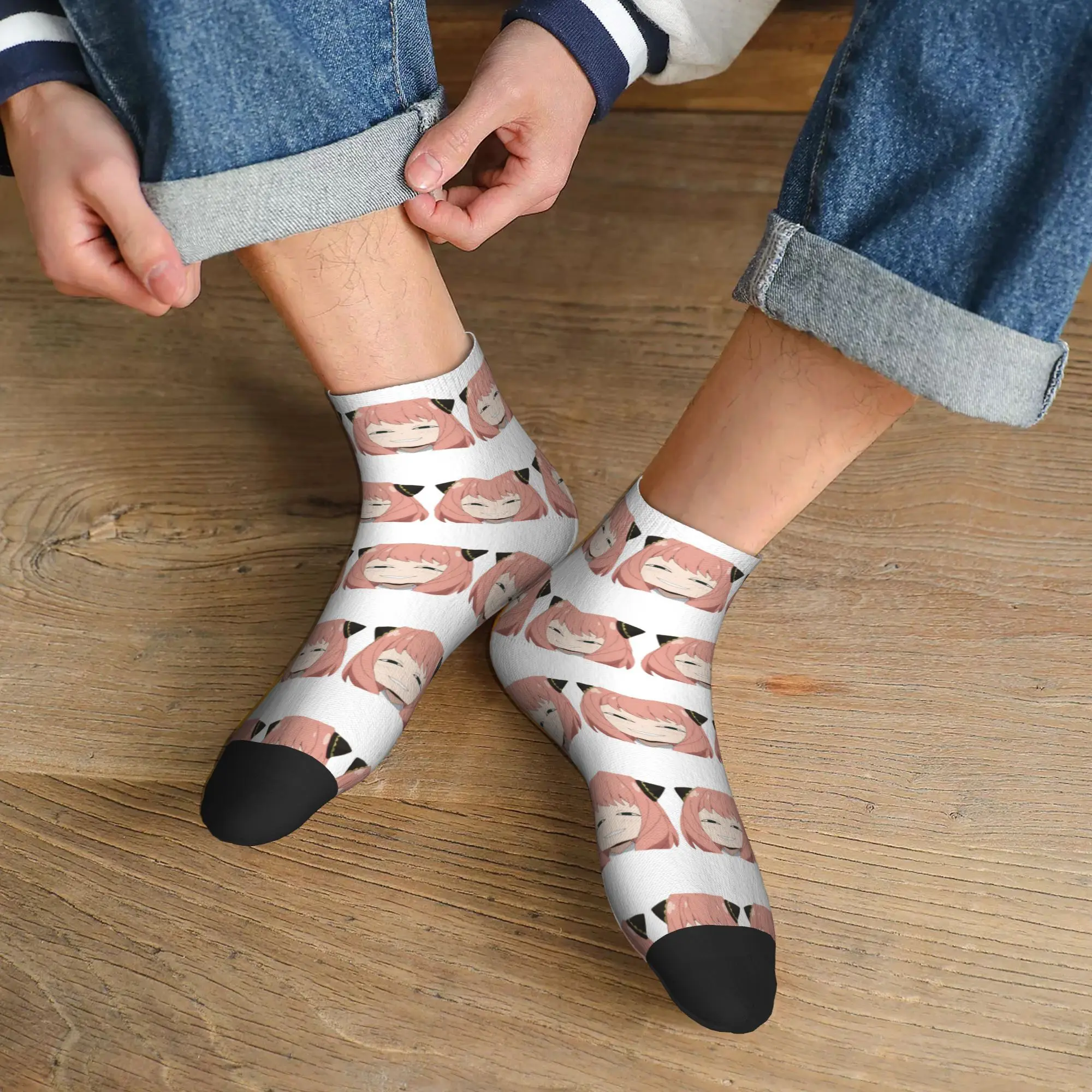 Calzini per tutte le stagioni Anya smart Spy x Family Harajuku Calzini sportivi super morbidi a tubo centrale Calze morbide alla moda per uomo Donna Regali