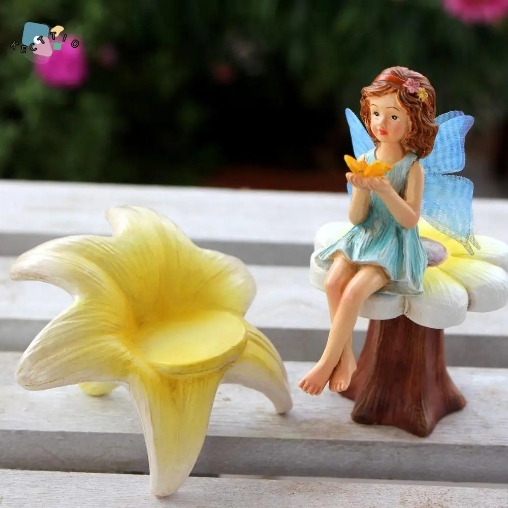 

Resin Fairies Miniature Figurines Creative Waterproof Flower Statue Cute Exquisite Flowerpot Micro Landscapes Gift