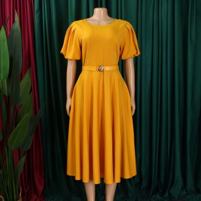 elegant mid calf dresses African Midi Dresses for Women 2024 Summer