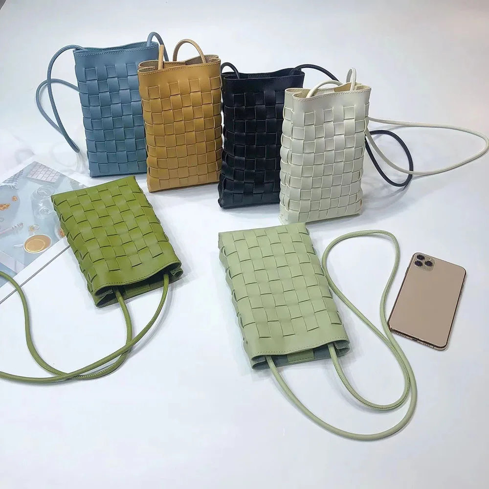 Lato ładunek torba na telefon komórkowy kobieta nowy tkany Super mały świeży dziania świeża klamra magnetyczna Mini torba matka Crossbody torby