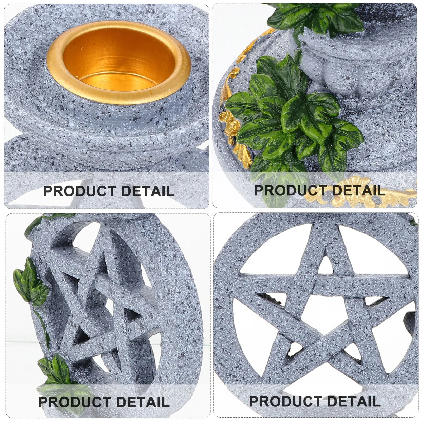 

1Pcs Pentacle Holder Retro Tabletop Candlestick Elegant Home Decoration for Indoor Outdoor Party Living Room