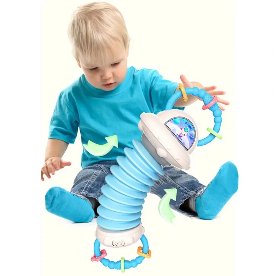 Muziekontwikkeling Zintuiglijk leerspeelgoed Ruimtevaarder Cartoon Accordeon Baby Educatief instrument Kinderen Elektronisch vocaal speelgoedcadeau