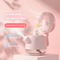 4 in 1 Air Humidifier Cooling Water Mist Fan USB Rechargeable Essential Oil Aromatherapy Diffuser with Warm Lamp for Home Office