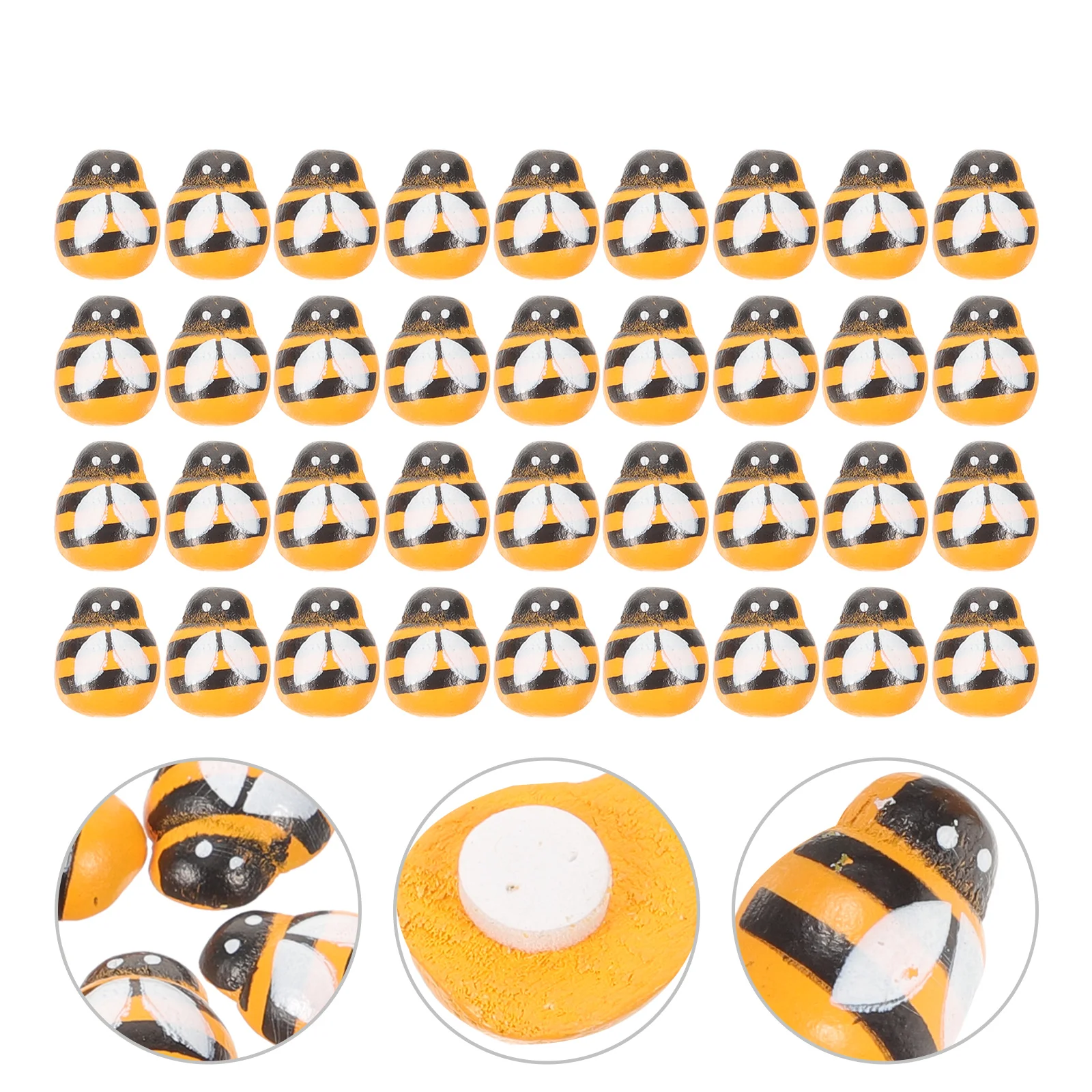 200 Uds. Pegatinas para nevera con forma de abeja, Mini animales de dibujos animados, bricolaje, decoración del hogar para niños, adhesivo magnético amarillo sin arañazos