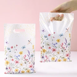 10/25/50pcs Handbag Candy Bags Wildflower Spring Birthday Party Gift Packing Bag 1st Birthday Baby Shower Girl Party Supplies 