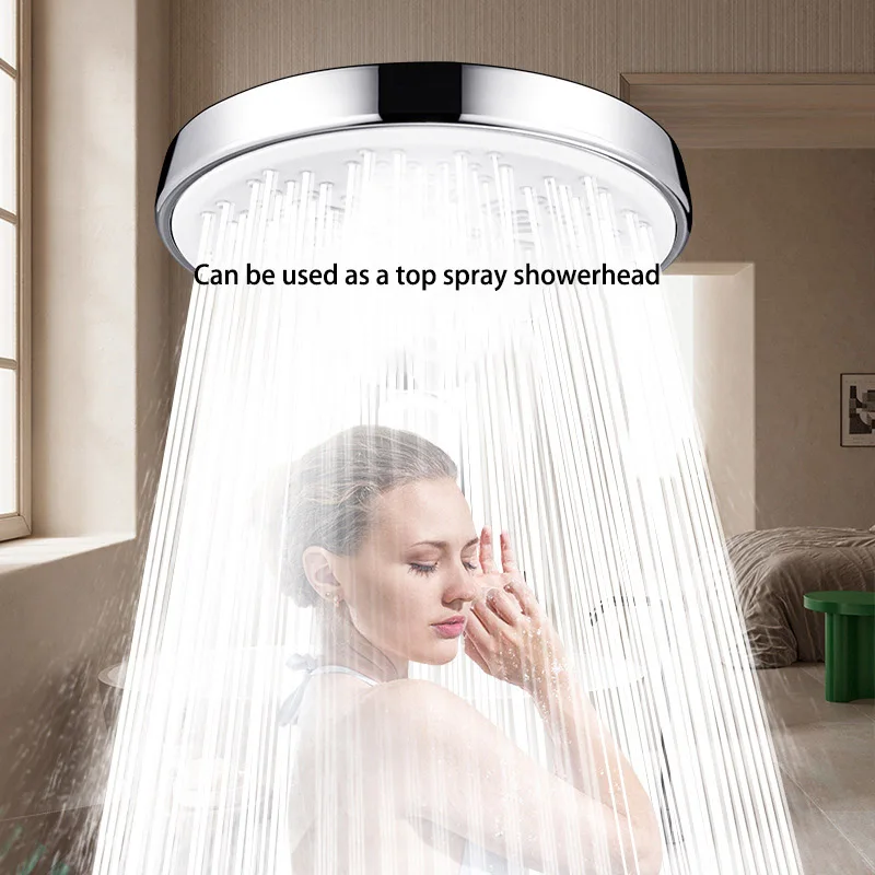 Bathroom Water Heater Shower Head Large Panel Pressurized Filter Handheld Household Spray Silicone Panel Shower Head Set