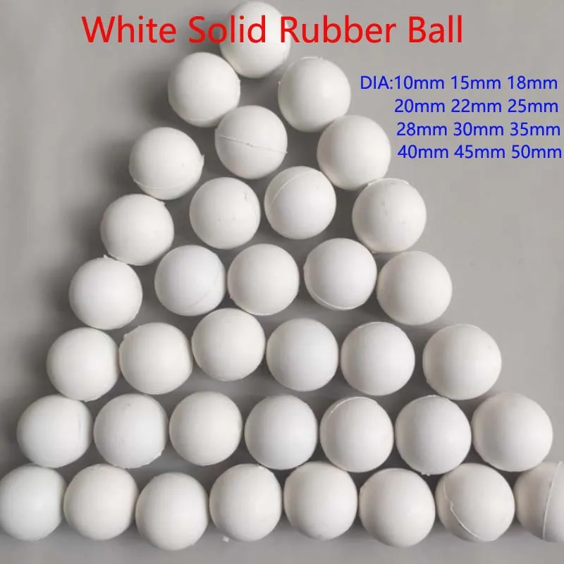 White Solid Rubber Ball Solid Bouncy Ball for Vibrating Screening and Cleaning of Tennis Balls Diameter 10mm 15mm 20mm ~ 50mm