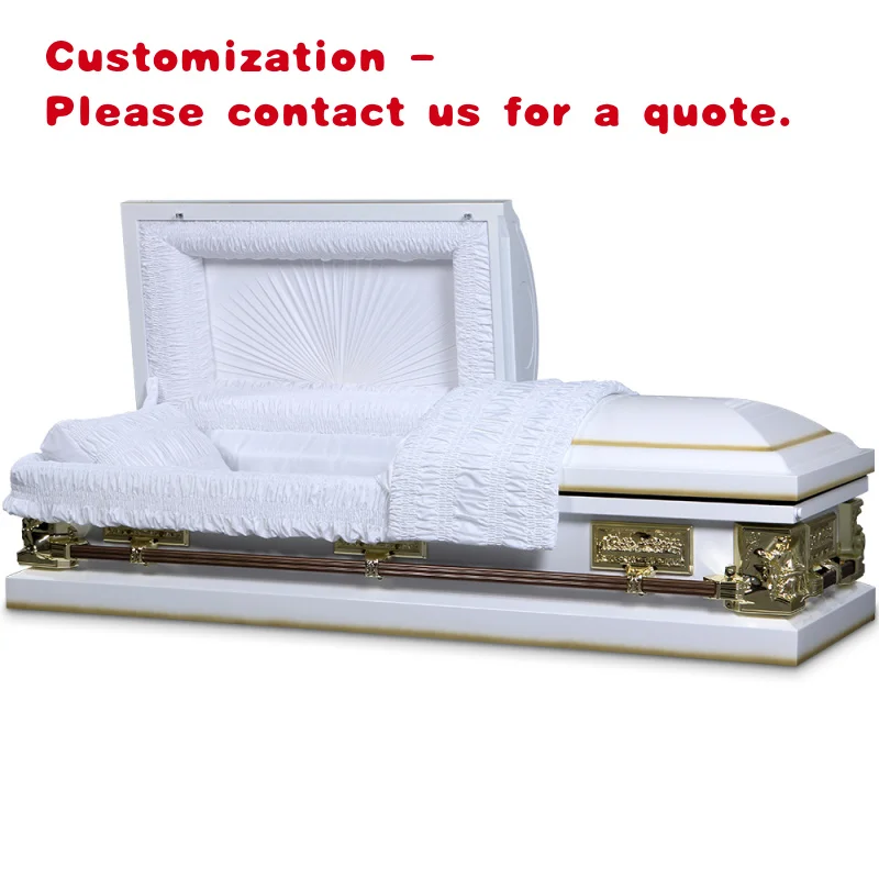 

custom.American Painted White Metal Caskets (Pieta White) Last Sipper Style Funeral Home Made in China 2026 New Styles