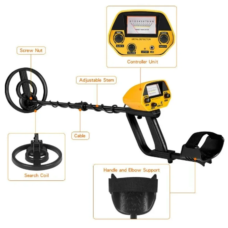 MD-5090 Metal Detector Underground Gold Detector Metal Length Adjustable Treasure Seeker Portable High Precision Hunter Detector