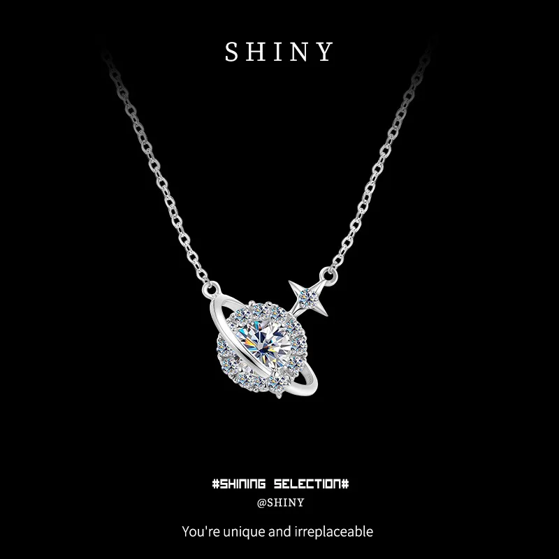 

S925 sterling silver rhinestone star zircon collarbone necklace short necklace sweater chain Valentine's Day gift jewelry gift