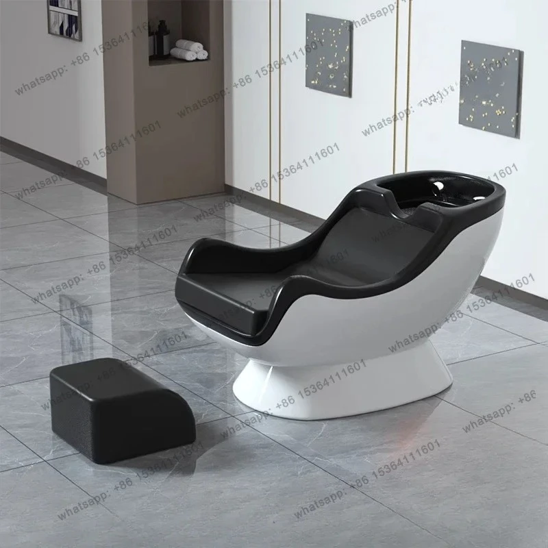 Peluquería, cama de champú, peluquería especial, cama de champú semirreclinada, cama de salón de belleza para sentarse todo en uno