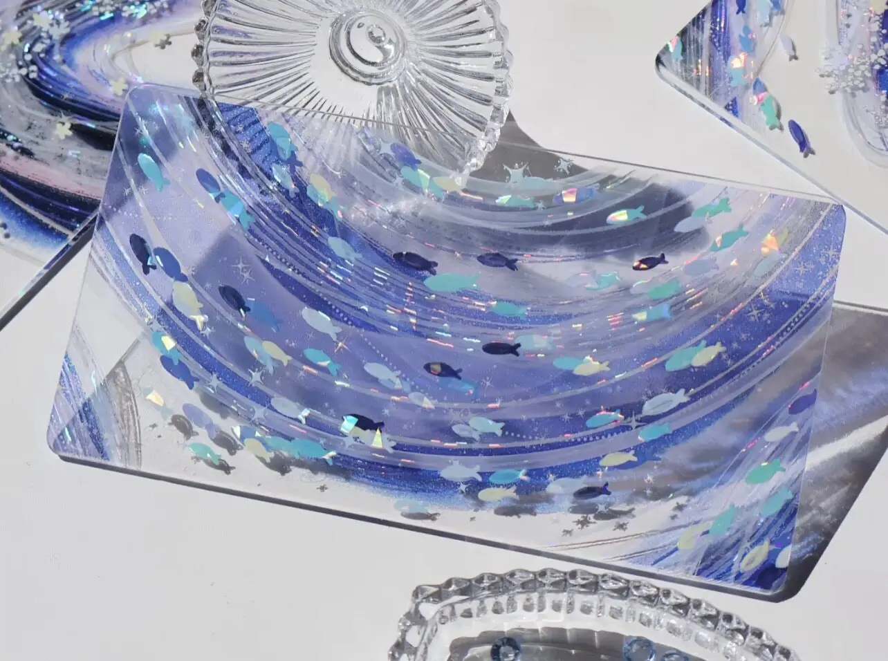 Washi Pet Tape 1 Loop Sample Sticker Wines Galaxy Heron Pet Dream Blue Starry Sky Galaxy Background 2.27