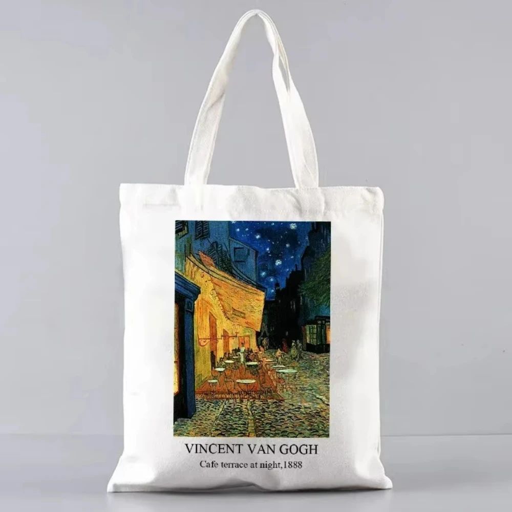 Art Vincent van Gogh oil painting inspiration canvas shopping handbag work school or travel eco-friendly shoulder bag - view 2