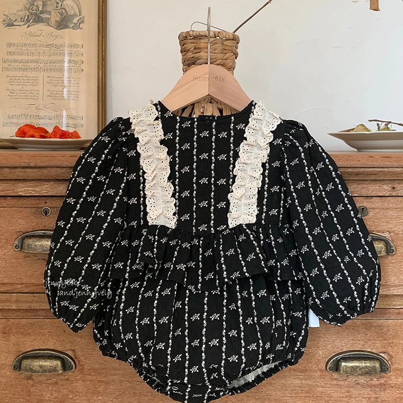 

2025 New Autumn 0-24M Baby Girl Clothing Newborn Baby Girls Bodysuits Long Sleeved Cotton Print Infant Baby Girls Jumpsuit